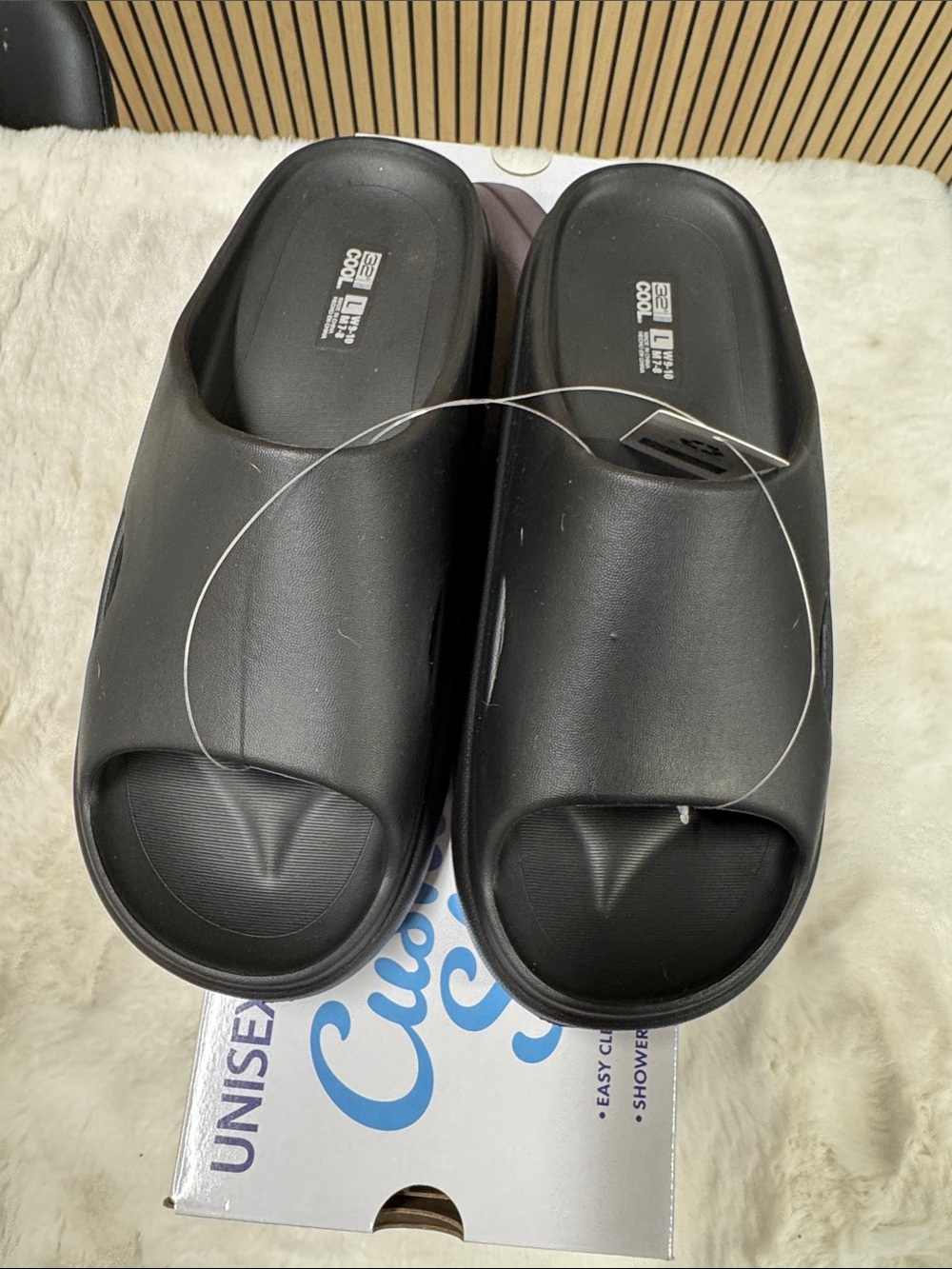 32 Degrees Black Slide Sandals